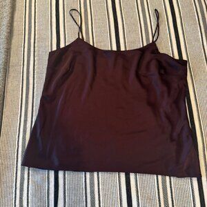 Express Women's Wine Colored Satin Camisole - Size Large